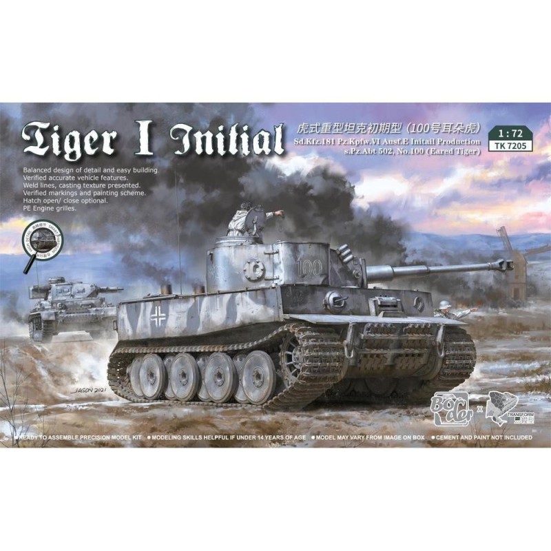 Sd.Kfz.181 Pz.Kpfw.VI Ausf.E Tiger I Initial Production s.Pz.Abt. 502, No100 (con canna in metallo sulla prima tiratura) (1/72)
