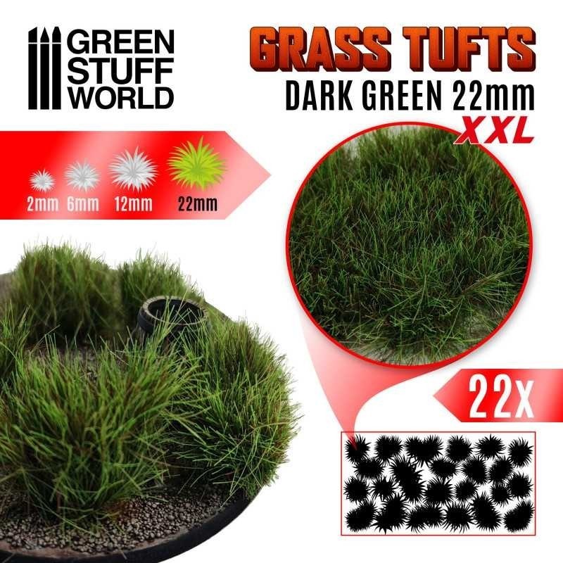 Ciuffi Erba XXL- Autoadesivi - 22mm - VERDE SCURO (11448)
