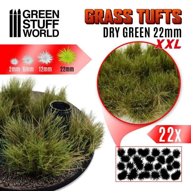 Ciuffi Erba XXL- Autoadesivi - 22mm - VERDE SECCO (11449)