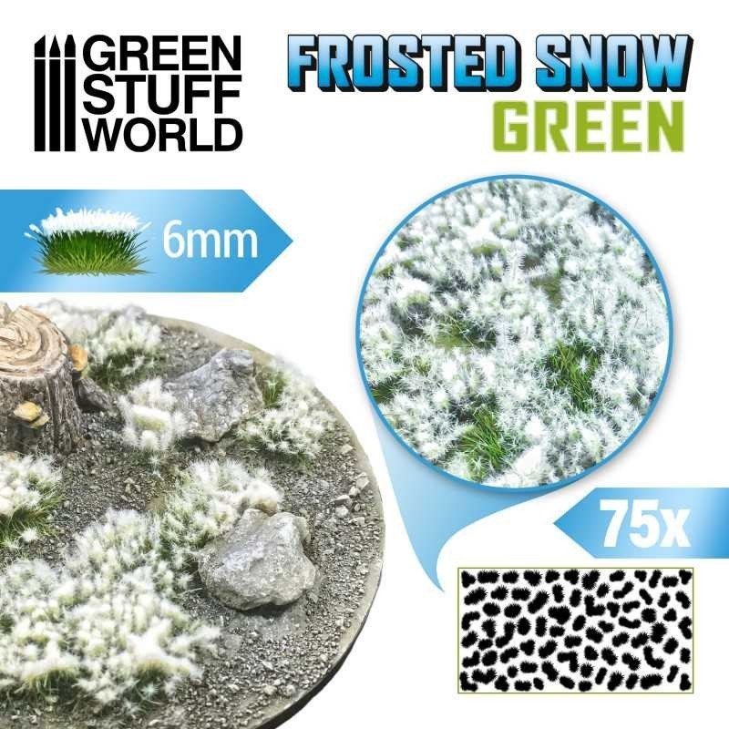 Ciuffi Arbusti di Neve - Autoadesivi - 6mm - VERDE (10726)